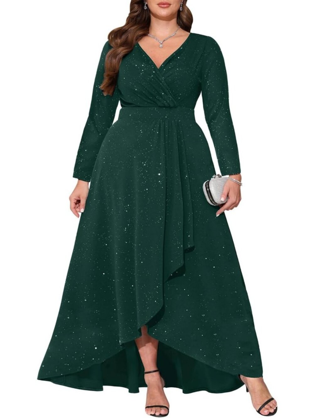 Plus Size Glitter Cocktail Dress - Formal Evening Wear for Weddings & Parties